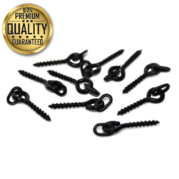 10 x Carpysteves matt black teflon coated bait screws (with oval ring)