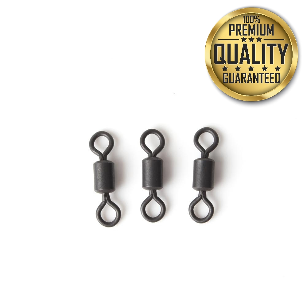 10 x Carpysteves Matt Black Teflon Coated Anti Glare Rolling Micro Swivels 