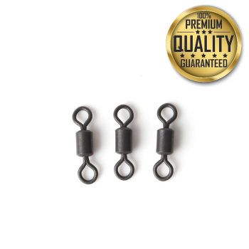 10 x Carpysteves Matt Black Teflon Coated Anti Glare Safety Rolling Swivels size 8