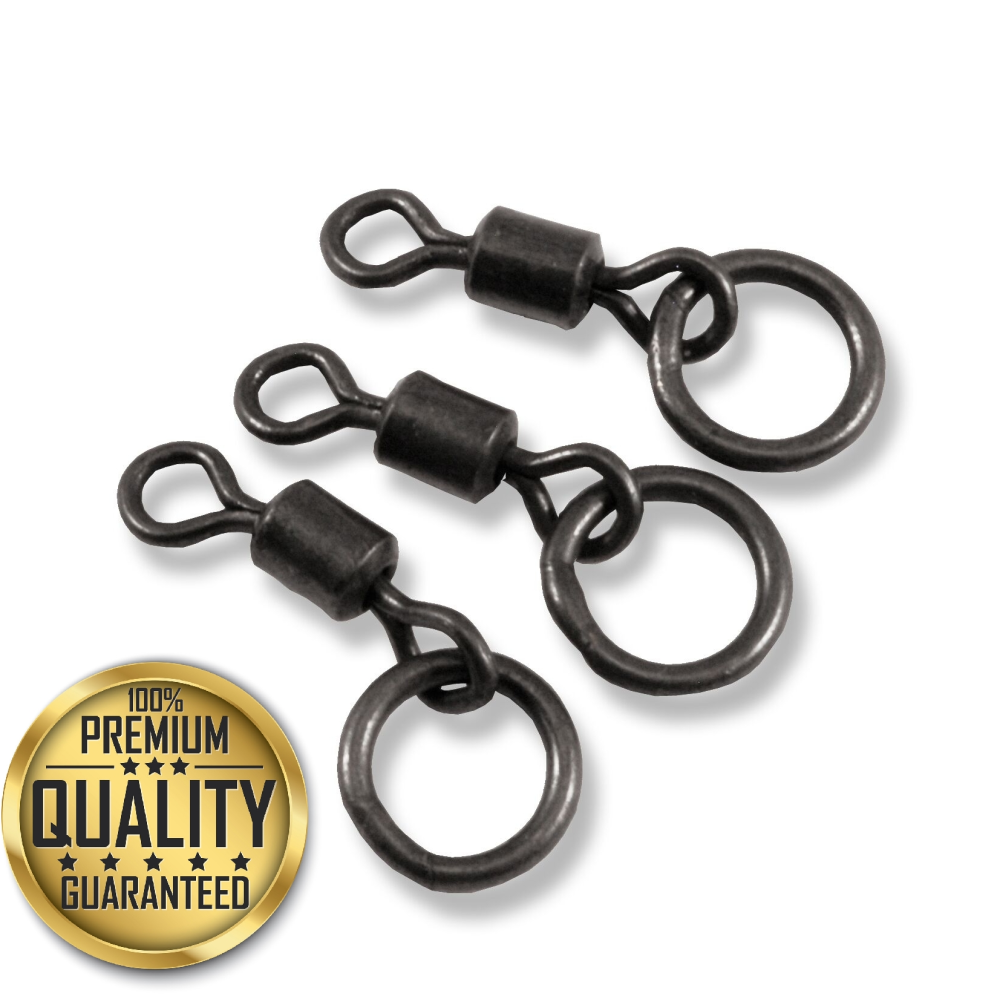 8 x Carpysteves Matt Black Teflon Coated Anti Glare size 11 Ring Swivels