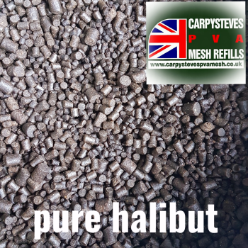 Carpysteves Pre Tied Standard Pva Mesh Pure Halibut Pellet Bait Ball x 40