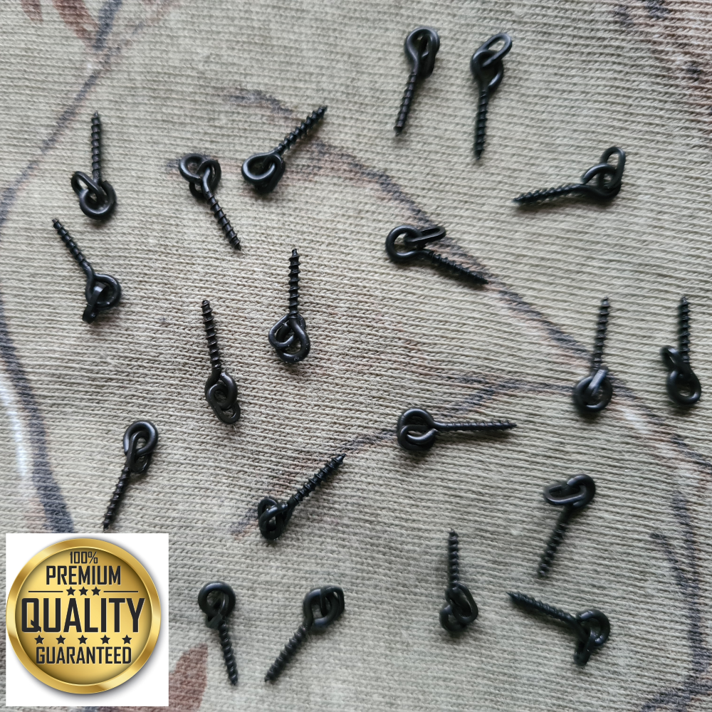 20 x Carpysteves Matt Black Teflon Coated Oval Bait Screws