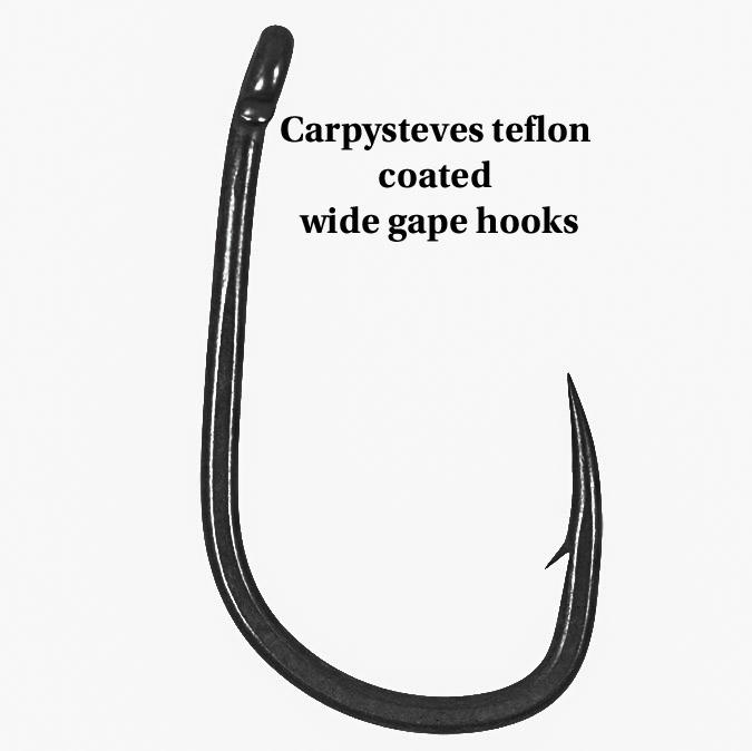 Carpysteves Wide Gape Inturned Eye Hooks Size 6 Barbed