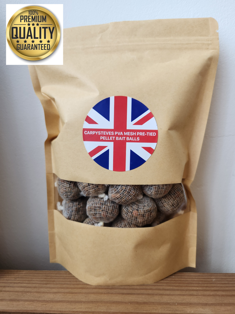 Carpysteves Pre-Tied Standard Pva Mesh Tiger Nut Pellet Bait Balls x 40