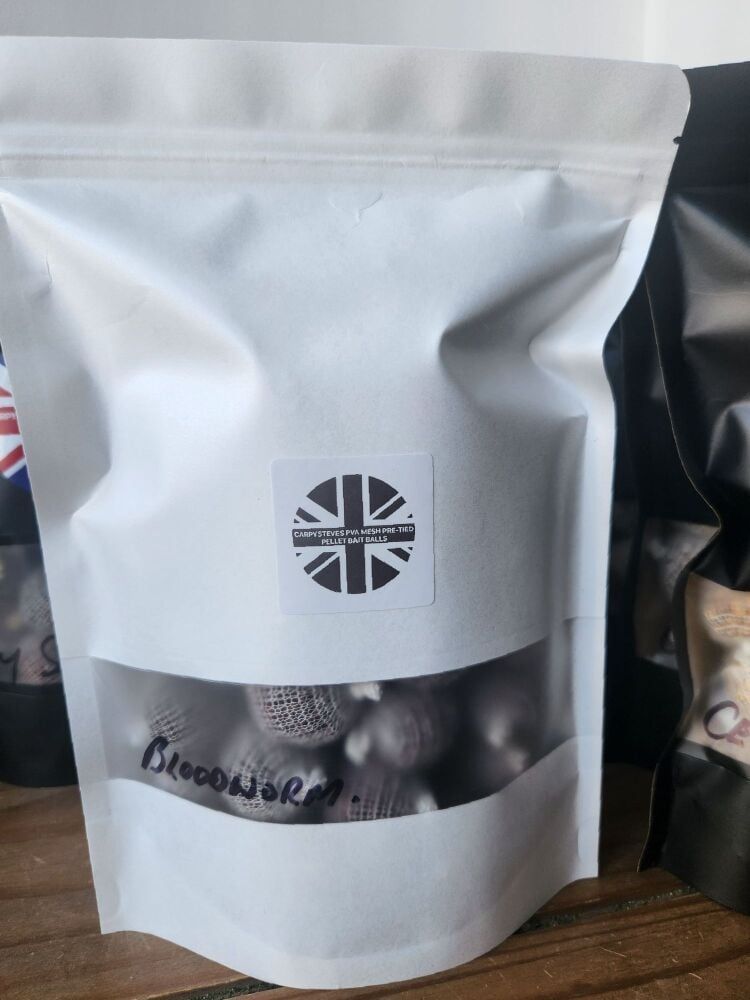 80 x Carpysteves Bloodworm Pva Mesh Pellet Bait Balls