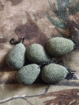 New Product; 5 x Carpysteves 2oz Army Camo Textured Dumpy Pear Leads