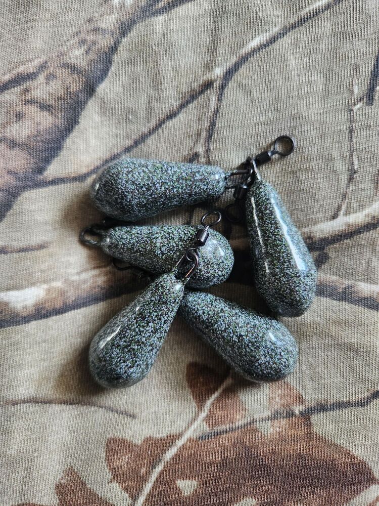 New Product; 5 x Carpysteves 2oz Army Camo Smooth Distance Pear Leads