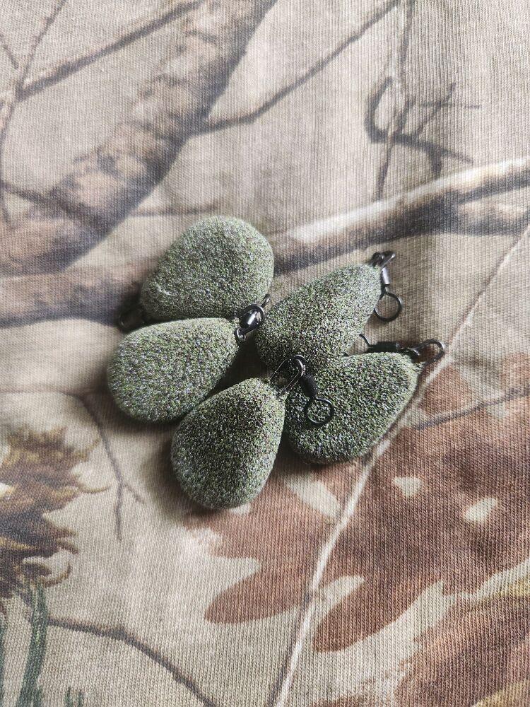 New Product; 5 x Carpysteves 2oz Army Camo Textured Flat Pear Leads