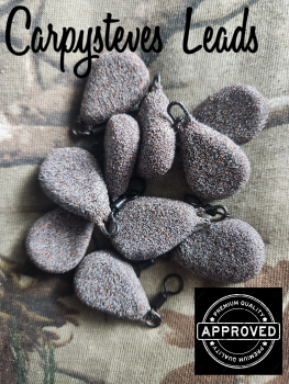 New Product; 10 x Carpysteves 1.2oz Camo Clay Textured Flat Pear Leads