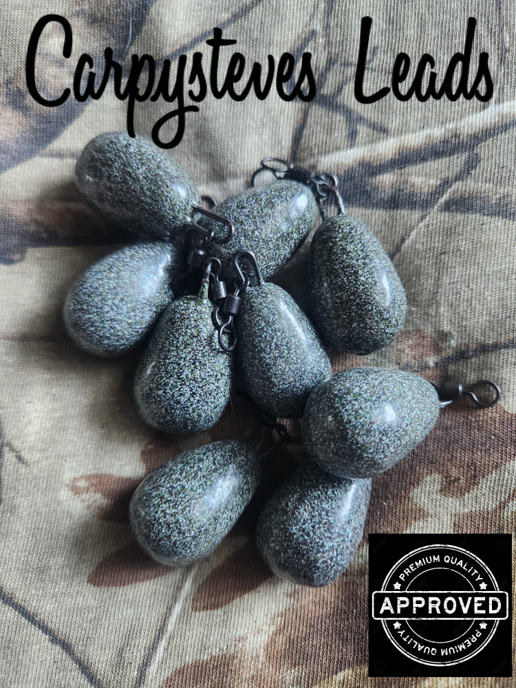 New Product; 10 x Carpysteves 2.5oz Army Camo Smooth Dumpy Pear Leads