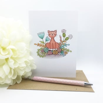 Floral Cat Card