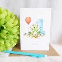 1st Birthday Baby Dragon Card