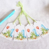 1st Birthday Baby Dragon Gift Tags - set of 4 tags