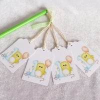 1st Birthday Little Monster Gift Tags - set of 4 tags