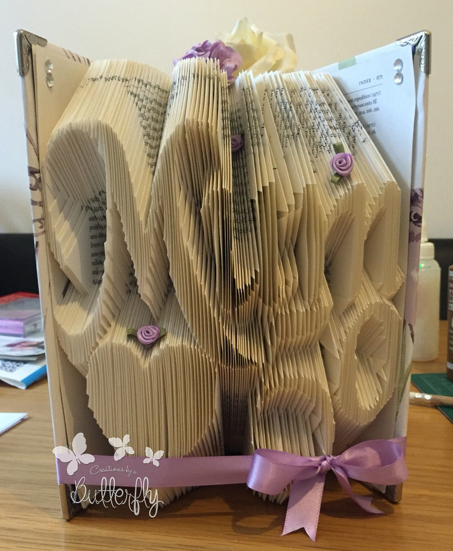 Book Folding Pattern 'Mum 50' with Heart *2 Line NO cut* (345 Folds)