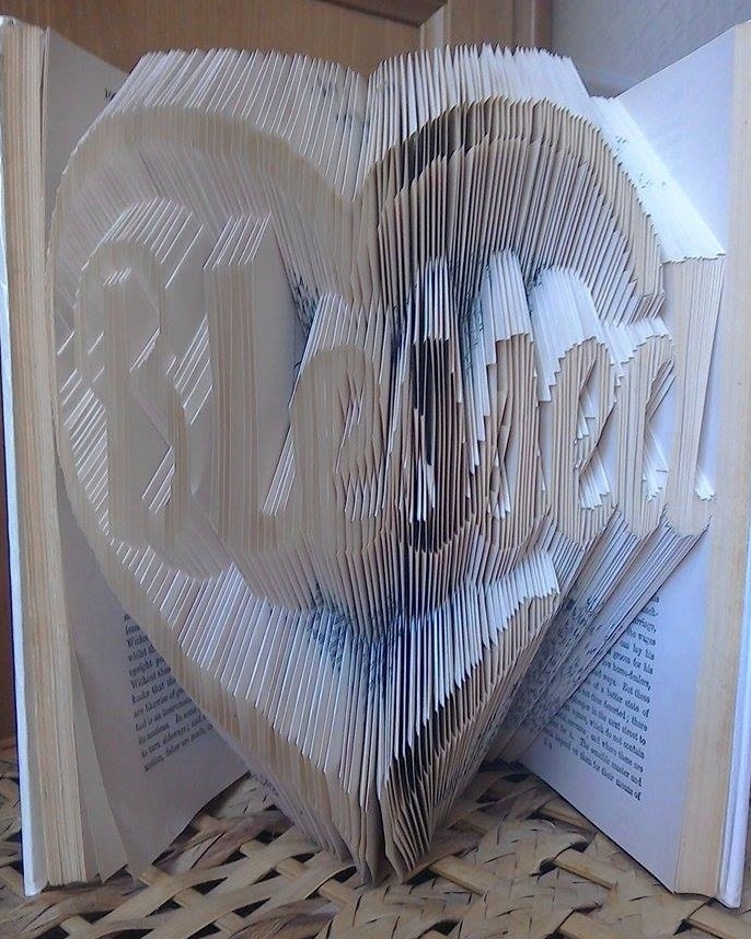 Book Folding Pattern 'Blessed' in Heart (428 Folds)