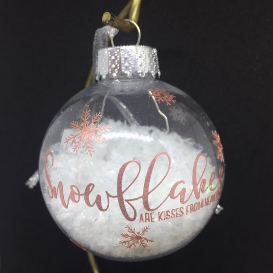 Snowflakes are Kisses from Heaven - 6.5cm shatterproof bauble