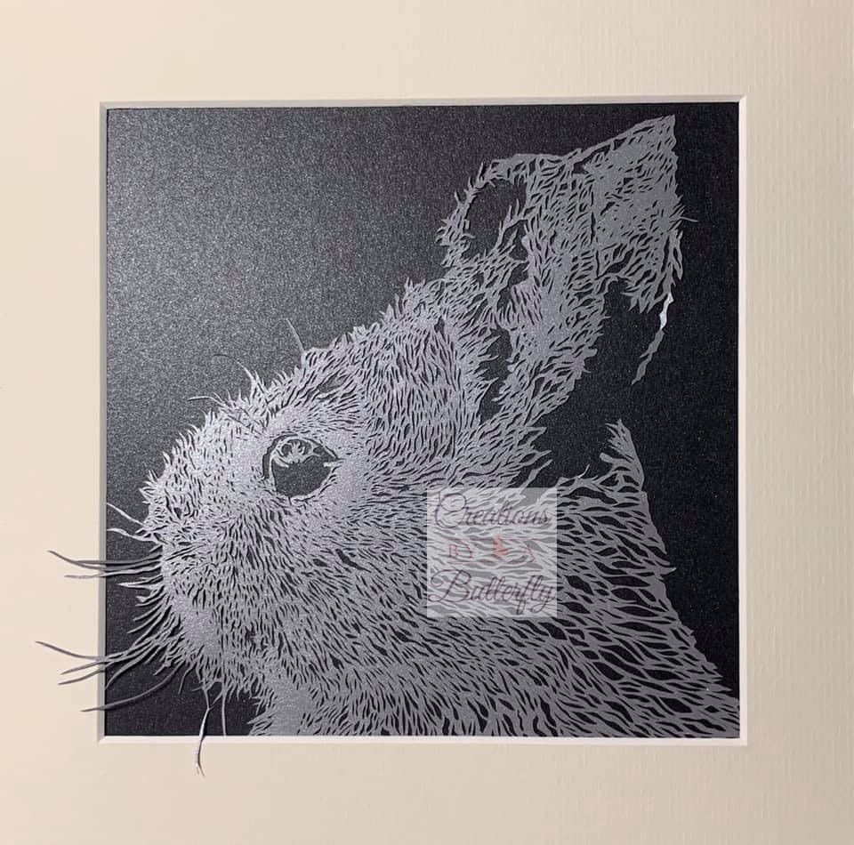 'Bunny' Hand cut Paper Cut