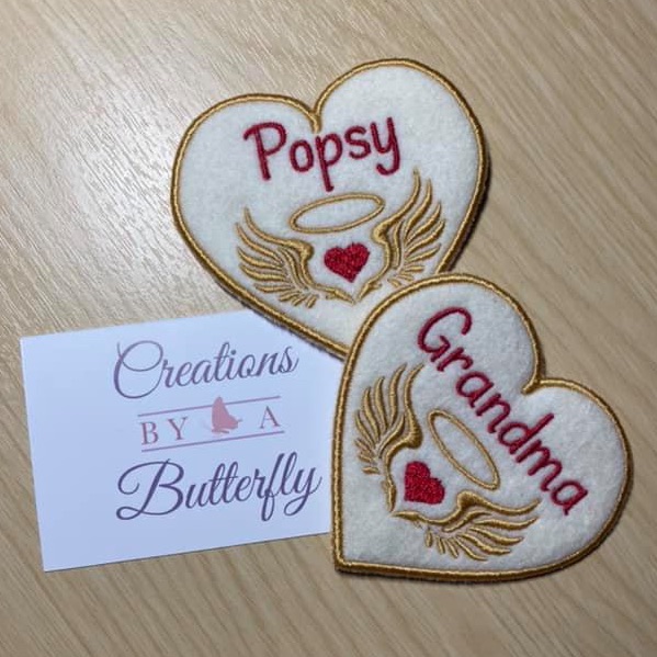 Personalised Memory patches with wings -MULTI COLOUR