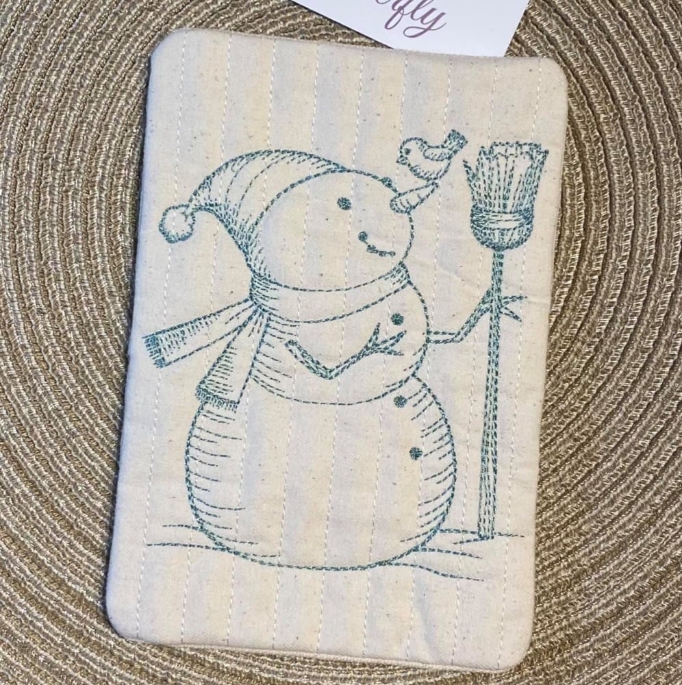 Snowman 3 -  Christmas Mug Rug