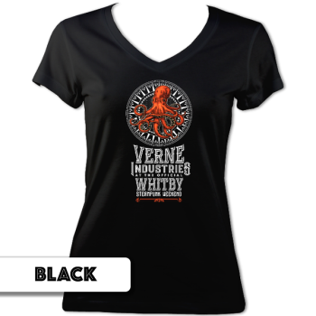 Whitby Steampunk Weekend Official Charity Ladies V Neck T-Shirt