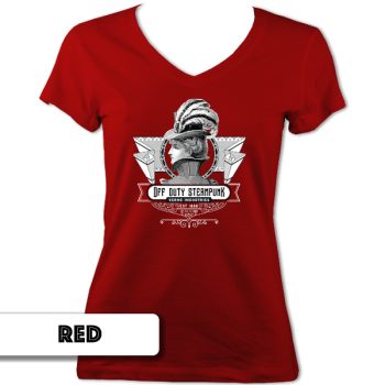 Off Duty Steampunk Ladies V Neck T-Shirt