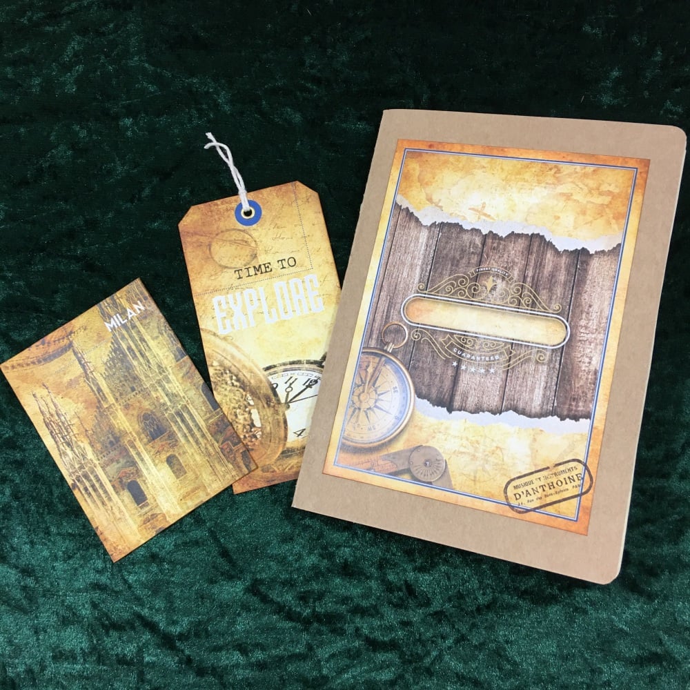 Steampunk Grand Tour Travelers  Note Book (squared paper) Refill