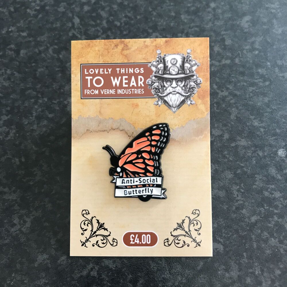 Anti-Social Butterfly - Pin Badge