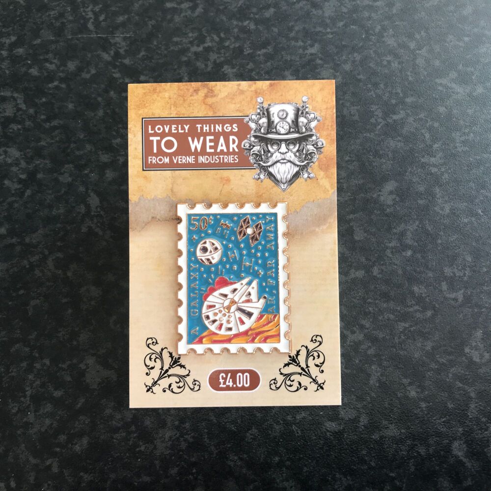 Millennium Falcon Stamp Design - Pin Badge