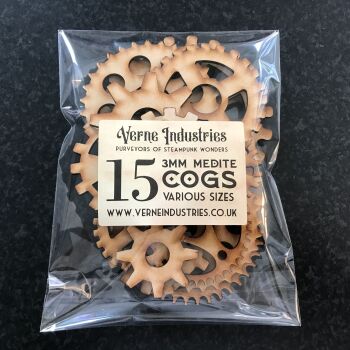 Pack of 15 x 3mm Medite Cogs