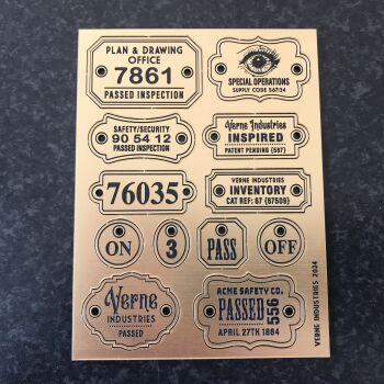 Brass Effect Foundry Labels Design Sheet 1