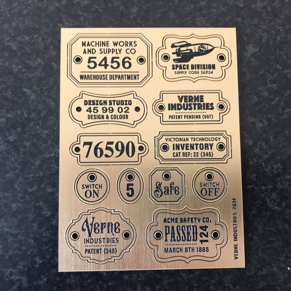 Brass Effect Foundry Labels Design Sheet 2