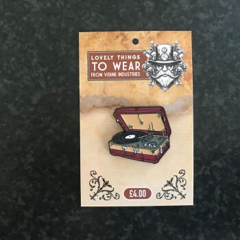 Retro Record Player- Pin Badge