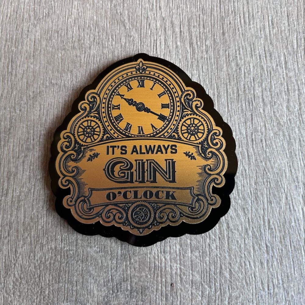 Gin O'Clock Brass Effect Plaque