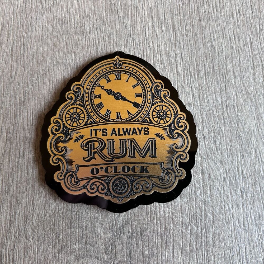 Rum O'Clock Brass Effect Plaque