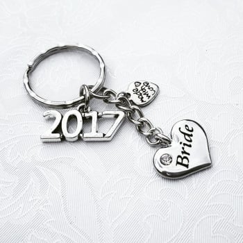 Wedding Heart Keyring