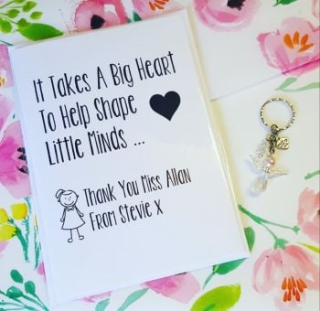 Teacher Card and Guardian Angel Keyring Gift Set