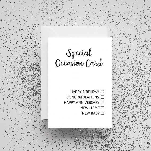 'Special Occasion' Tick Box Card