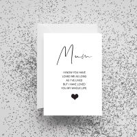 'Mum I Know You Have Loved Me As Long As I've Lived' Card