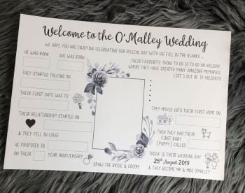 Wedding Activity Placemat