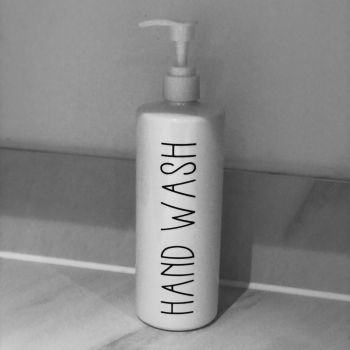 'Hand Wash' White Pump Bottle 500ML