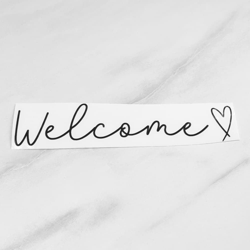 'Welcome' Letter Box Vinyl Label