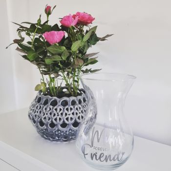 'Always My Mum Forever My Friend' Bouquet Glass Vase