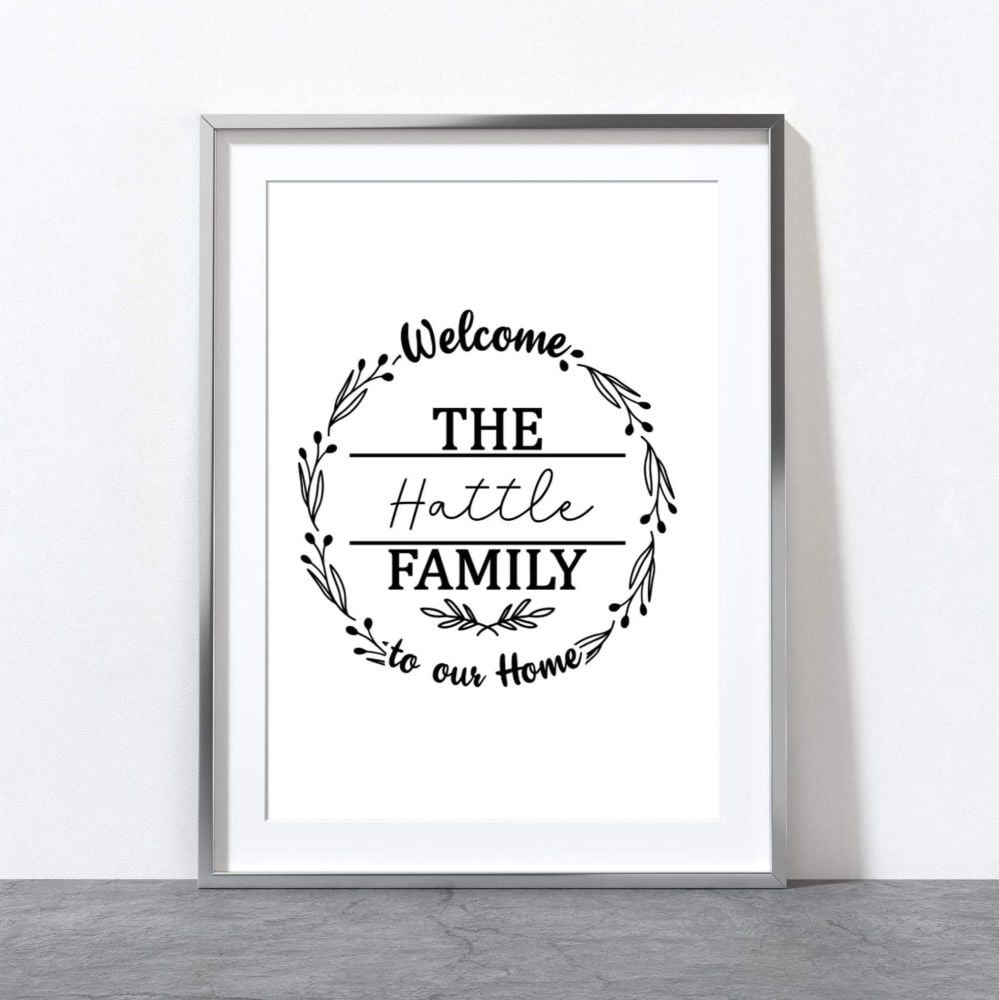 Welcome To Our Home Personalised Print