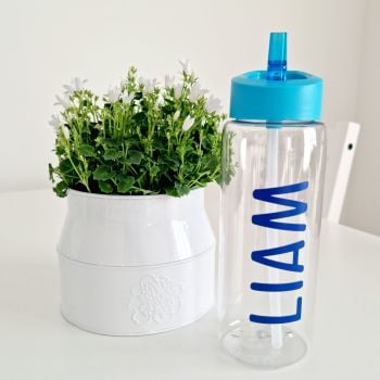 Personalised Water Bottle (Blue Lid)