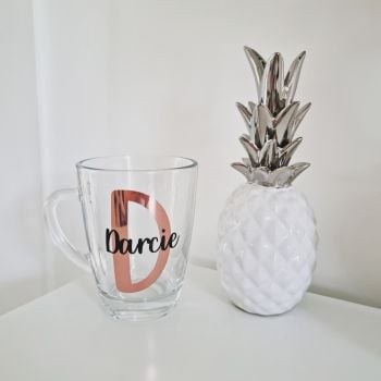 'Initial & Name' Personalised Glass Mug 