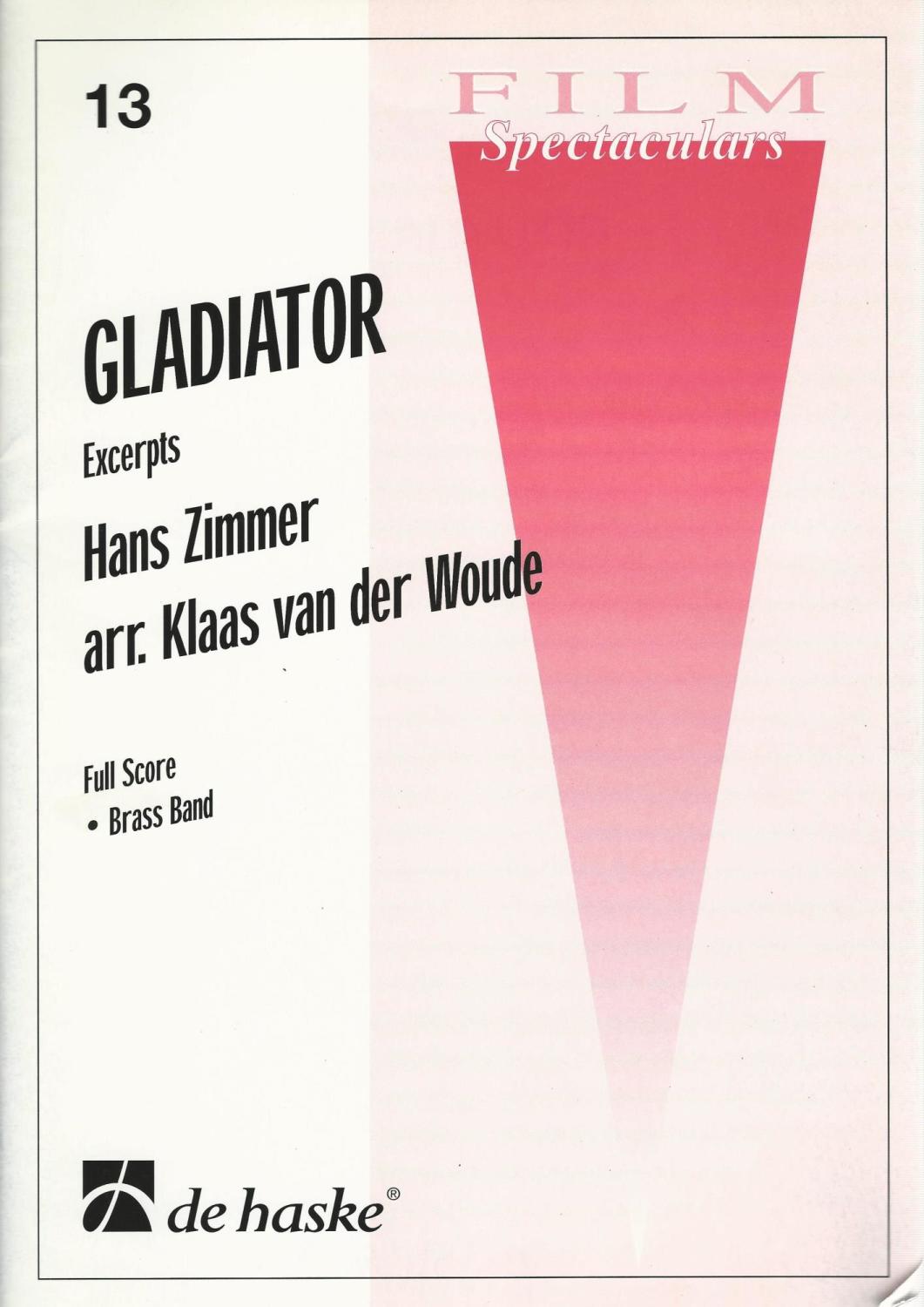 Gladiator Excerpts for Brass Band (Score Only) - Hans Zimmer, arr. Klaas va