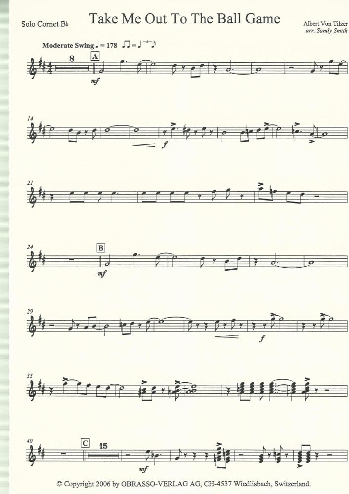 Take Me Out to The Ball Game for Brass Band - Albert von Tilzer arr. Sandy Smith