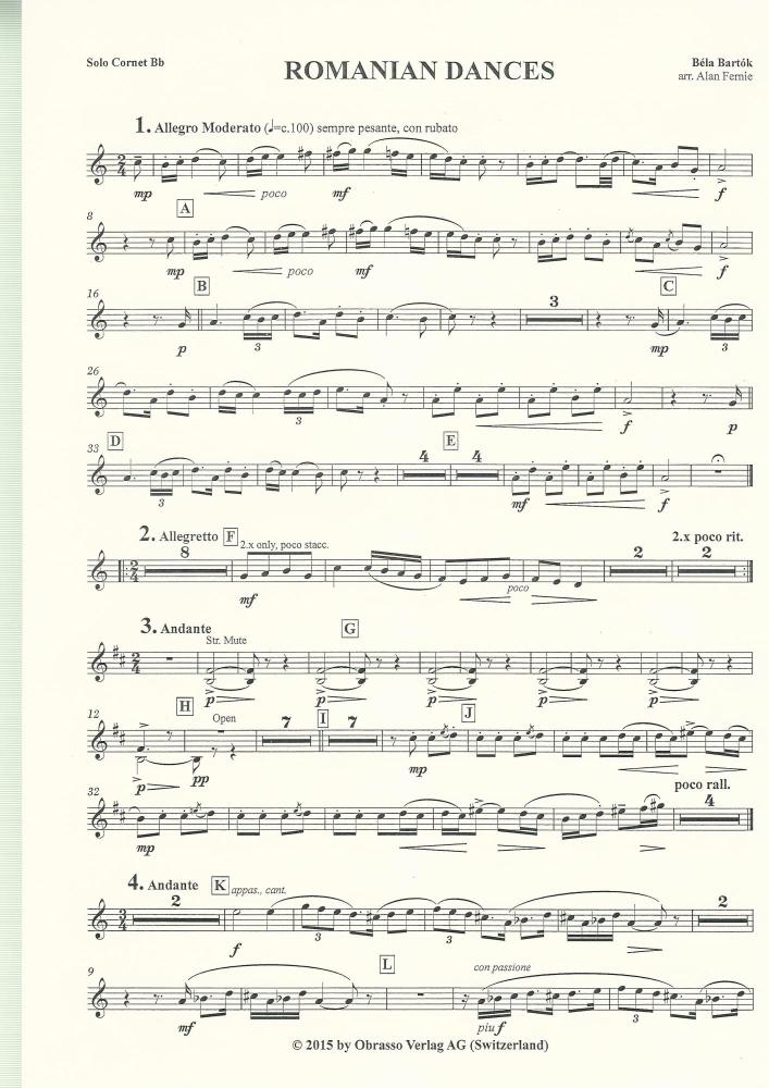 Romanian Dances for Brass Band - Bela Bartok arr. Alan Fernie