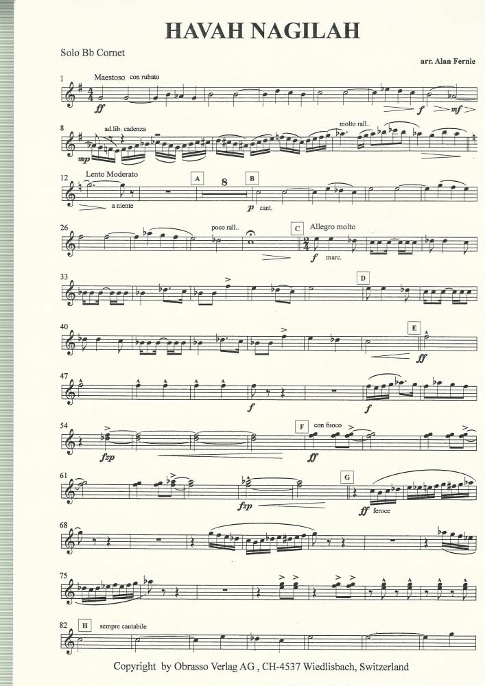 Havah Nagilah, Israelien Folk Song for Brass Band - Traditional, arr. Alan Fernie